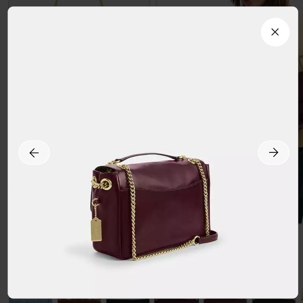 Coach Dark Red Shoulder Bag with Gold Accents - Picture 3 of 13